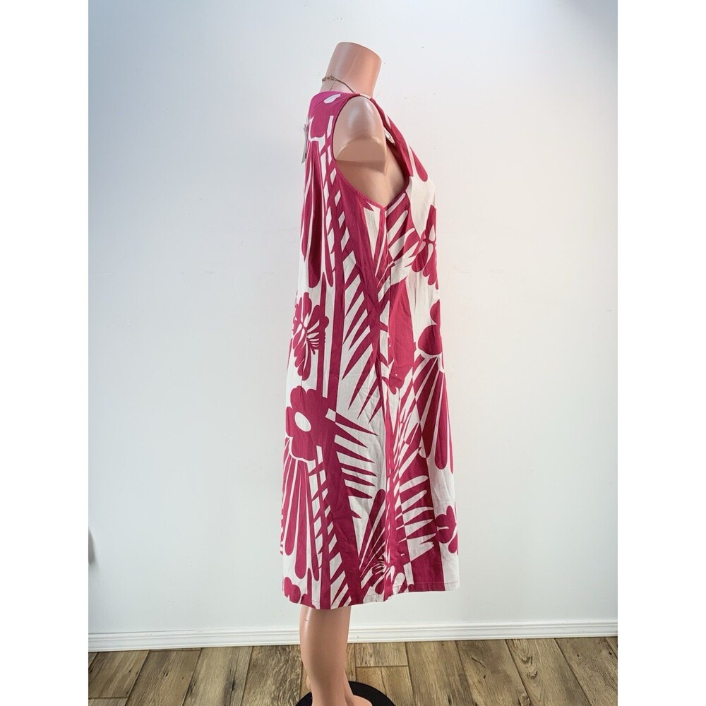 NWT Ashley Stewart Floral Print Midi Dress Size 16 Pink V Neck Sleeveless - Picture 3 of 11